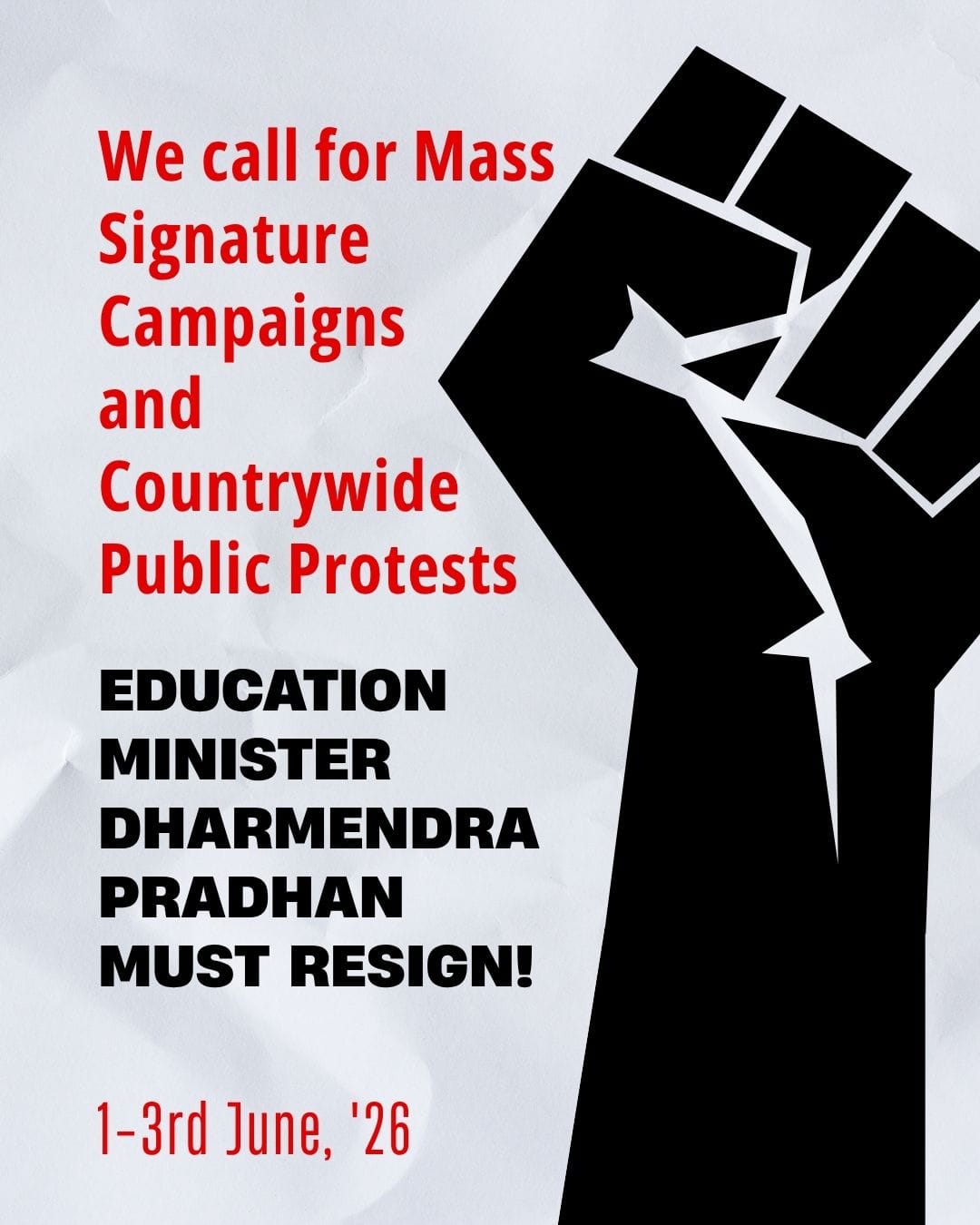 Mass signature campaigns and countrywide public protests